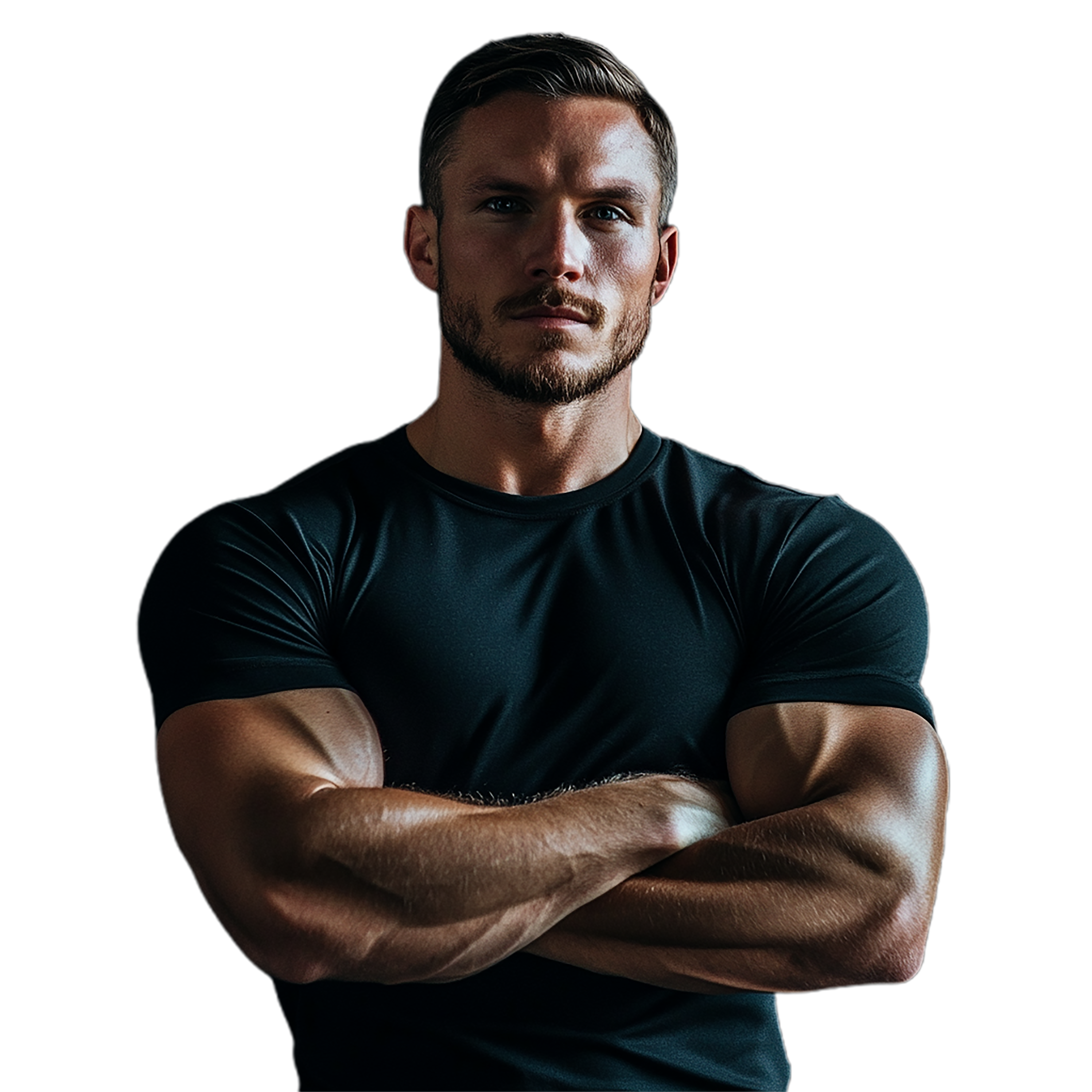 A fit man with arms crossed